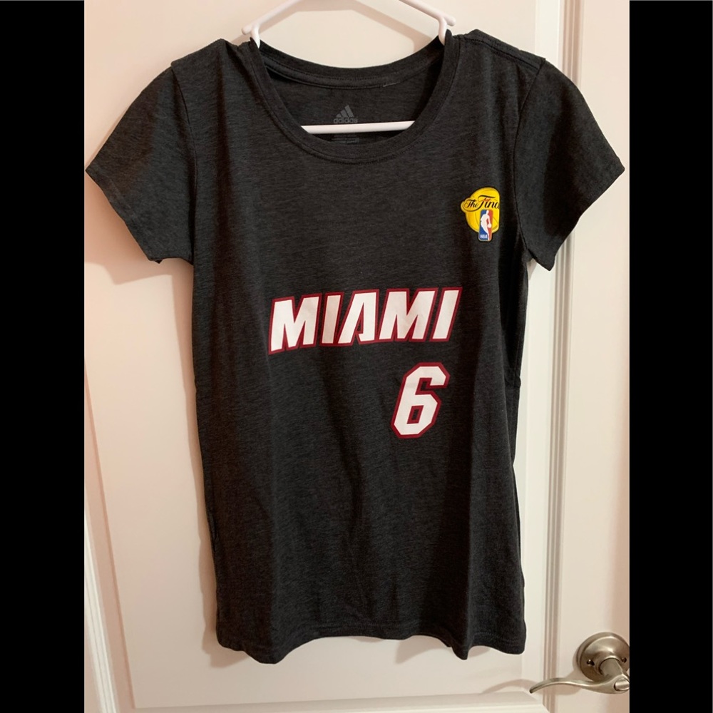 Two ADIDAS Miami Heat Lebron James Finals shirts
